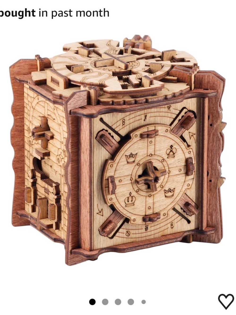 Wooden Mechanical Puzzle Box - Brown Escape Cube